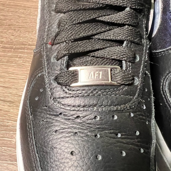 Nike Air Force 1 FM Customized Black Light Blue and White Sneakers Very Clean - Picture 7 of 15